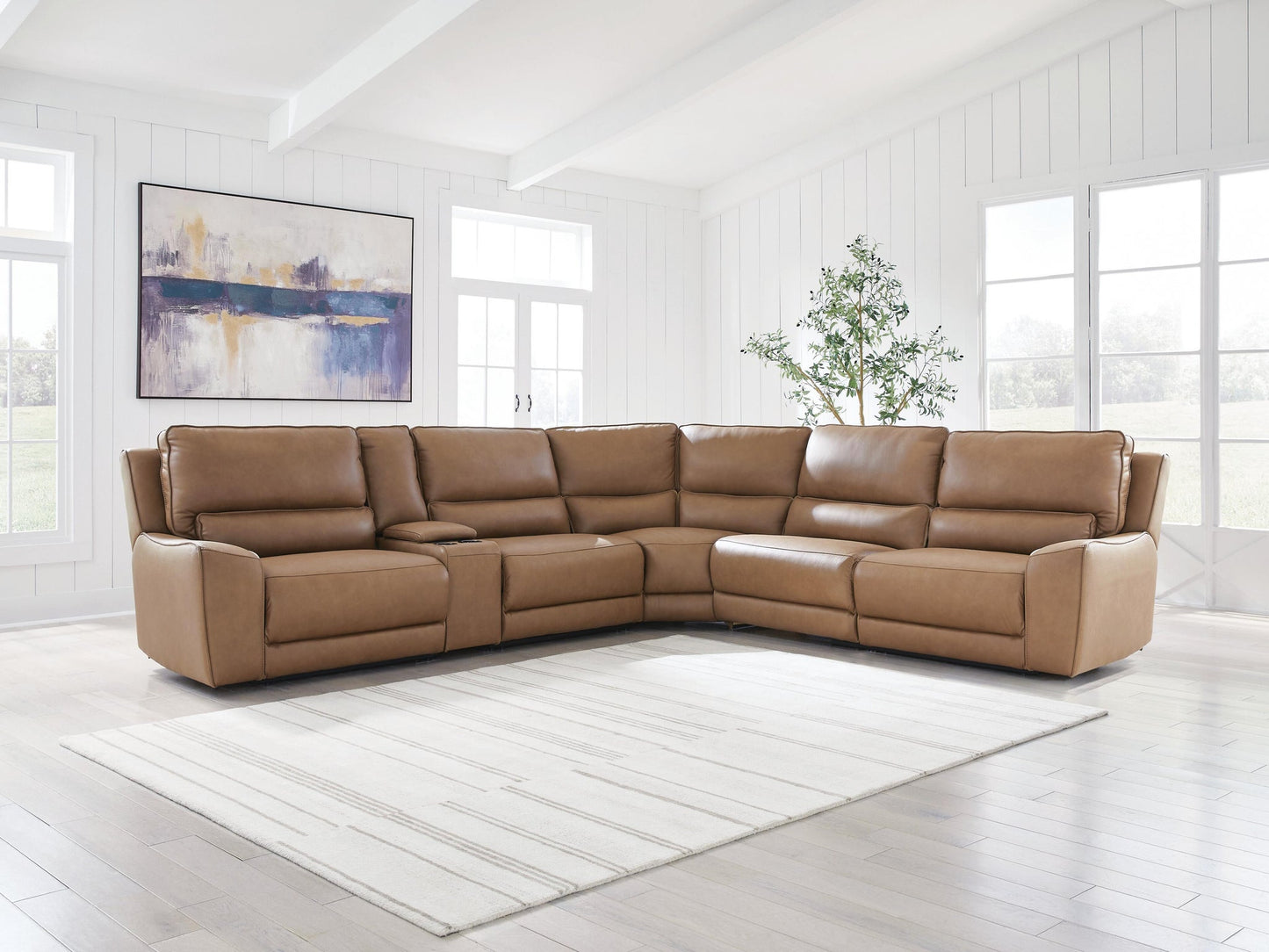 DeepWakes 6-Piece Reclining Sectional with Storage Console