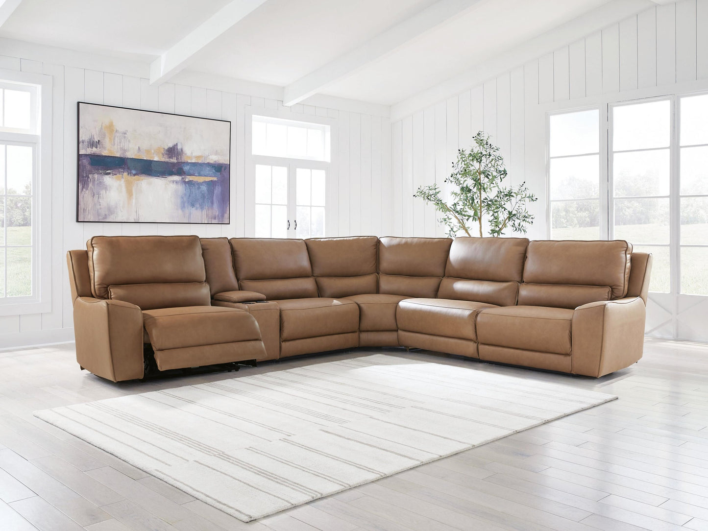 DeepWakes 6-Piece Reclining Sectional with Storage Console