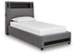 Verishaw Twin Upholstered Bed with Wireless Audio