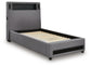 Verishaw Twin Upholstered Bed with Wireless Audio