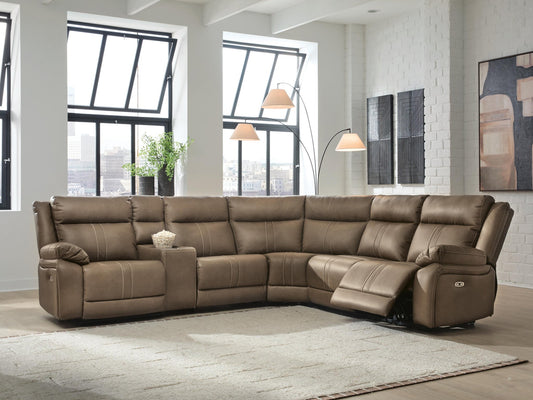 Max-Momentum 6-Piece Power Reclining Sectional with Audio Console