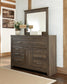 Juararo Queen Poster Bed with Mirrored Dresser