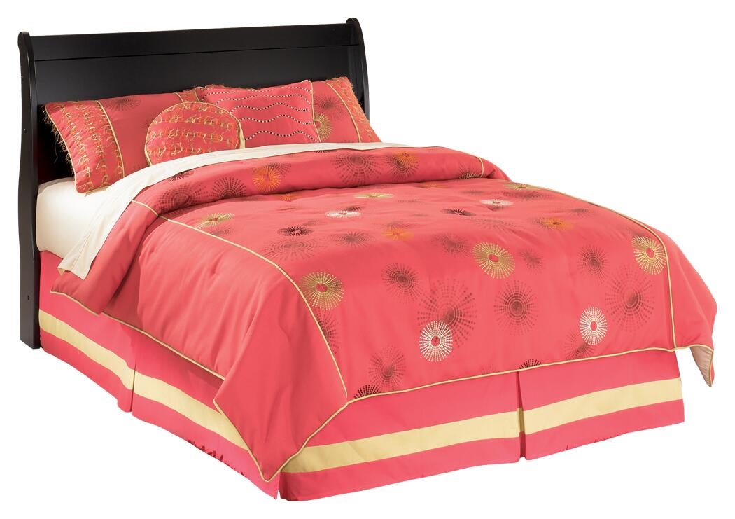 Huey Vineyard Full Sleigh Headboard Bed with Mirrored Dresser