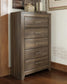 Juararo King/California King Panel Headboard Bed with Mirrored Dresser, Chest and Nightstand