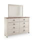 Willowton California King Panel Bed with Mirrored Dresser