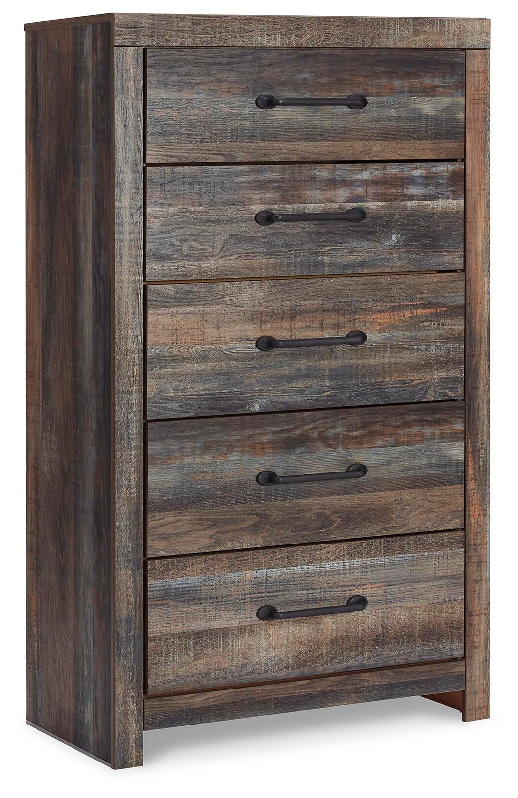 Drystan King Panel Bed with 2 Storage Drawers, Dresser, Mirror, Chest and Nightstand