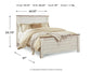 Willowton Queen Panel Bed with Mirrored Dresser