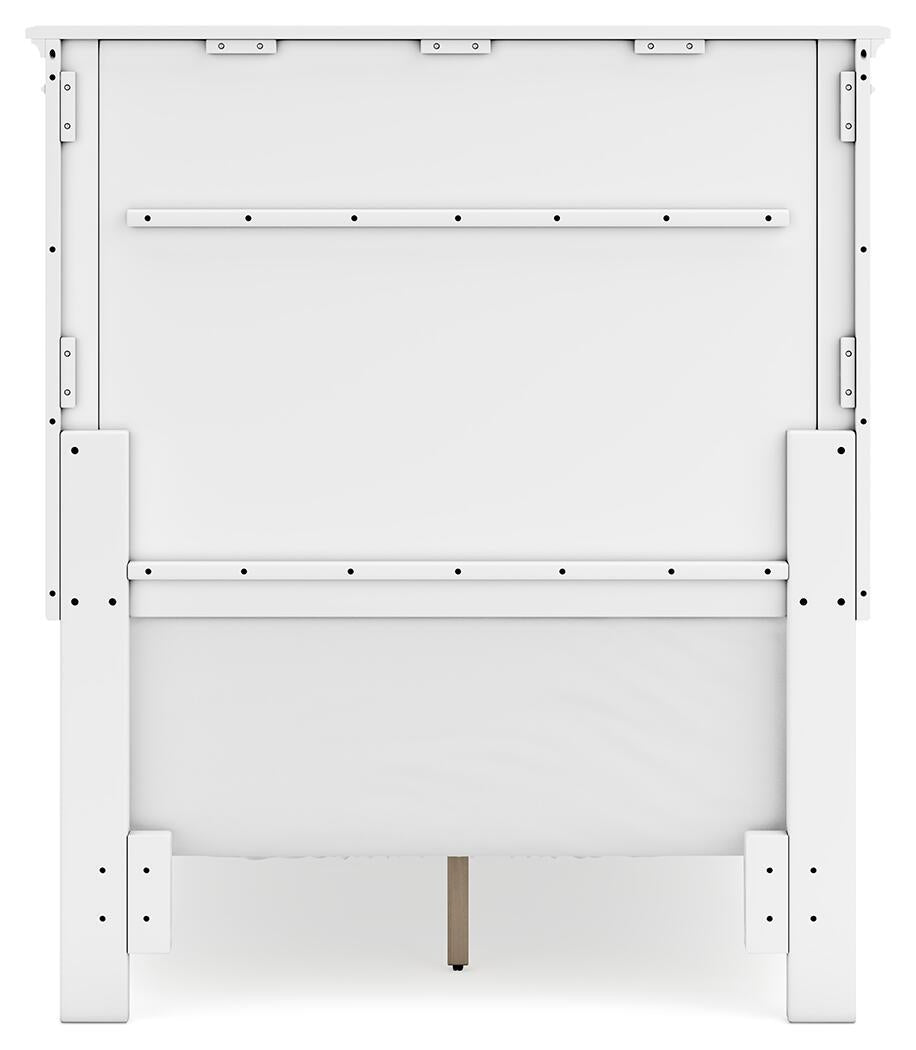 Fortman Twin Panel Bed with Mirrored Dresser, Chest and Nightstand