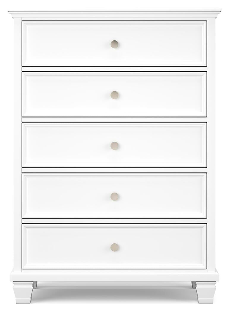 Fortman Twin Panel Bed with Mirrored Dresser, Chest and Nightstand