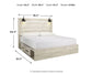 Cambeck King Panel Bed with 2 Storage Drawers with Mirrored Dresser and Nightstand