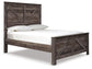 Wynnlow Queen Crossbuck Panel Bed with Mirrored Dresser, Chest and Nightstand
