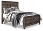Wynnlow Queen Crossbuck Panel Bed with Mirrored Dresser, Chest and Nightstand
