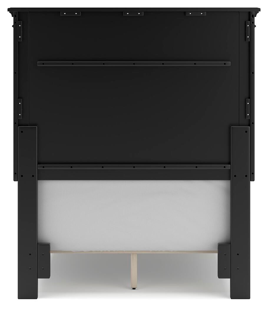 Lanolee Twin Panel Bed with Mirrored Dresser, Chest and Nightstand