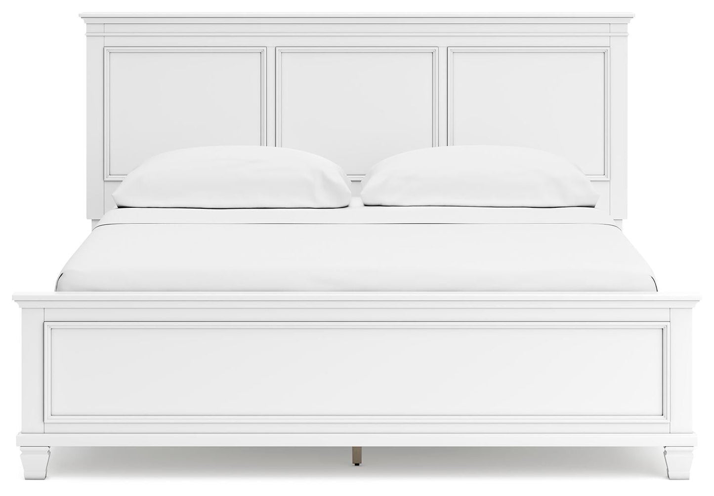Fortman California King Panel Bed with Mirrored Dresser and Nightstand