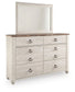Willowton King Sleigh Bed with Mirrored Dresser and Nightstand
