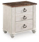Willowton King Sleigh Bed with Mirrored Dresser and Nightstand