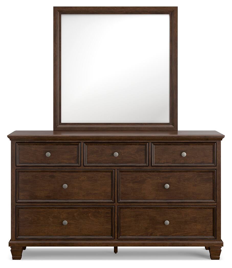 Danabrin Twin Panel Bed with Mirrored Dresser, Chest and Nightstand
