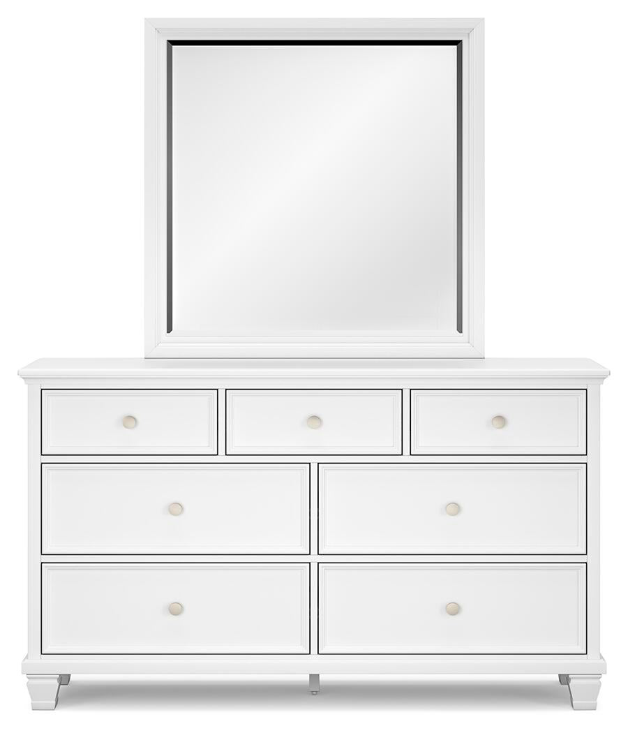 Fortman Full Panel Bed with Mirrored Dresser and Nightstand