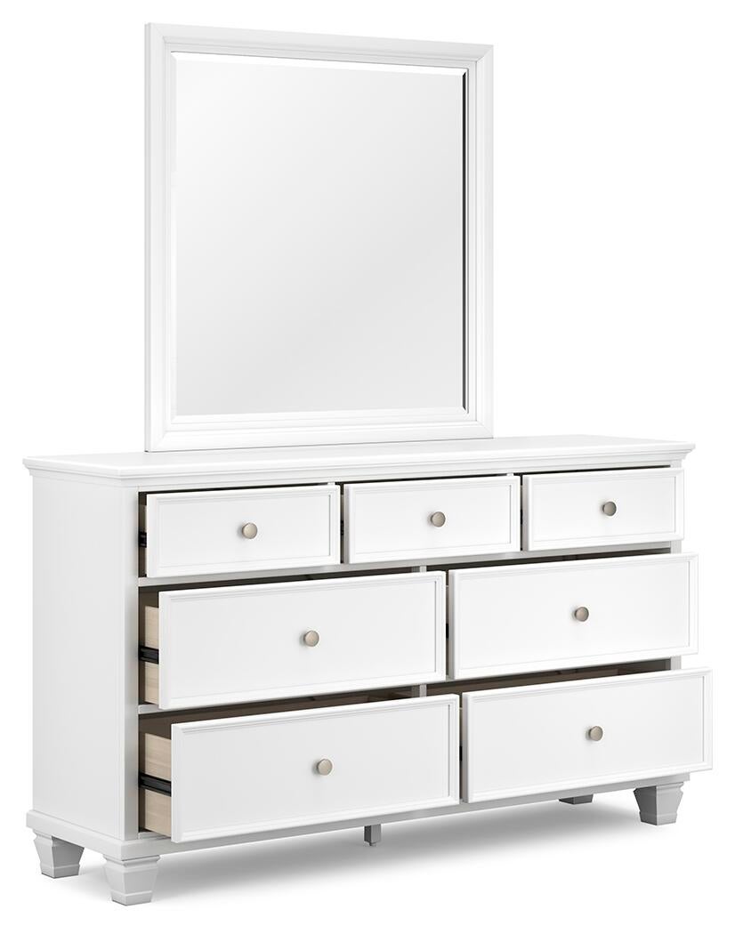 Fortman Full Panel Bed with Mirrored Dresser and Nightstand