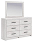 Cayboni Full Panel Bed with Mirrored Dresser and Nightstand