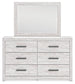 Cayboni Full Panel Bed with Mirrored Dresser and Nightstand