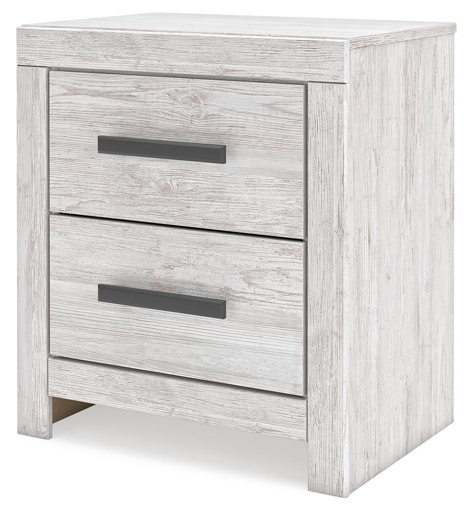 Cayboni Full Panel Bed with Mirrored Dresser and Nightstand