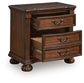 Lavinton Queen Poster Bed with Mirrored Dresser and Nightstand