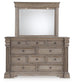 Blairhurst California King Panel Bed with Mirrored Dresser and Nightstand