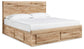 Hyanna King Panel Storage Bed with 2 Under Bed Storage Drawers, Dresser, Mirror and Nightstand