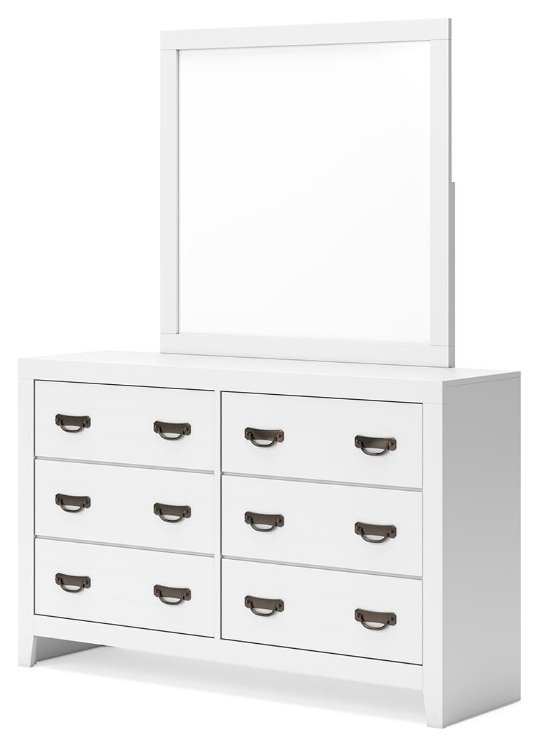 Binterglen Twin Panel Bed with Mirrored Dresser and Nightstand
