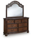 Lavinton King Poster Bed with Mirrored Dresser