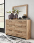 Hyanna Queen Panel Storage Bed, Dresser and Mirror