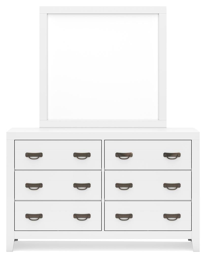 Binterglen King Panel Bed with Mirrored Dresser