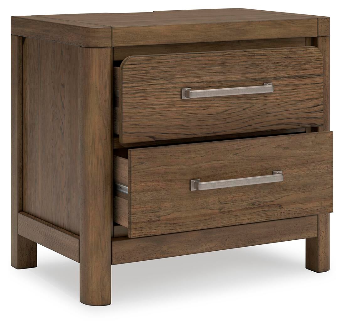 Cabalynn Queen Upholstered Bed with Mirrored Dresser and Nightstand