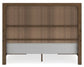 Cabalynn King Panel Bed with Storage with Mirrored Dresser and Nightstand