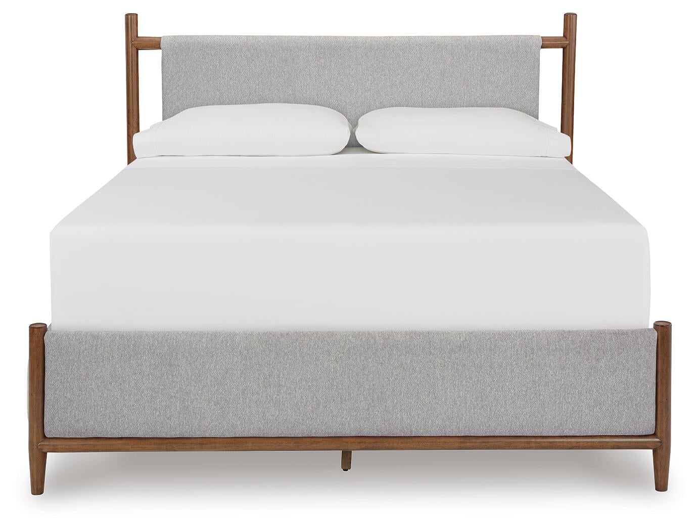 Lyncott King Upholstered Bed with Mirrored Dresser and Nightstand