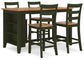 Gesthaven Counter Height Dining Table and 4 Barstools