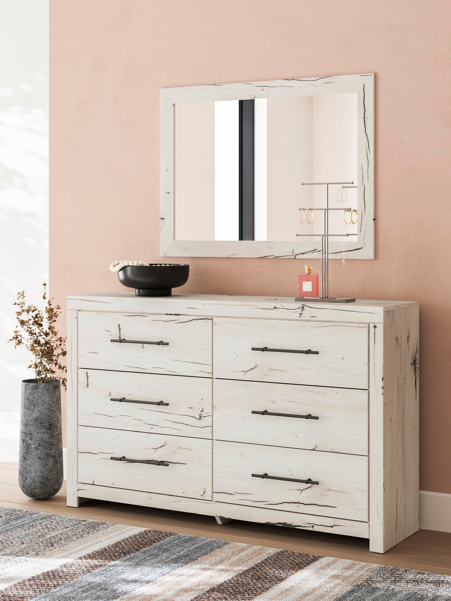 Lawroy Queen Panel Storage Bed, Dresser, Mirror, Chest and Nightstand