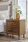 Lyncott Queen Upholstered Bed with Mirrored Dresser and Nightstand