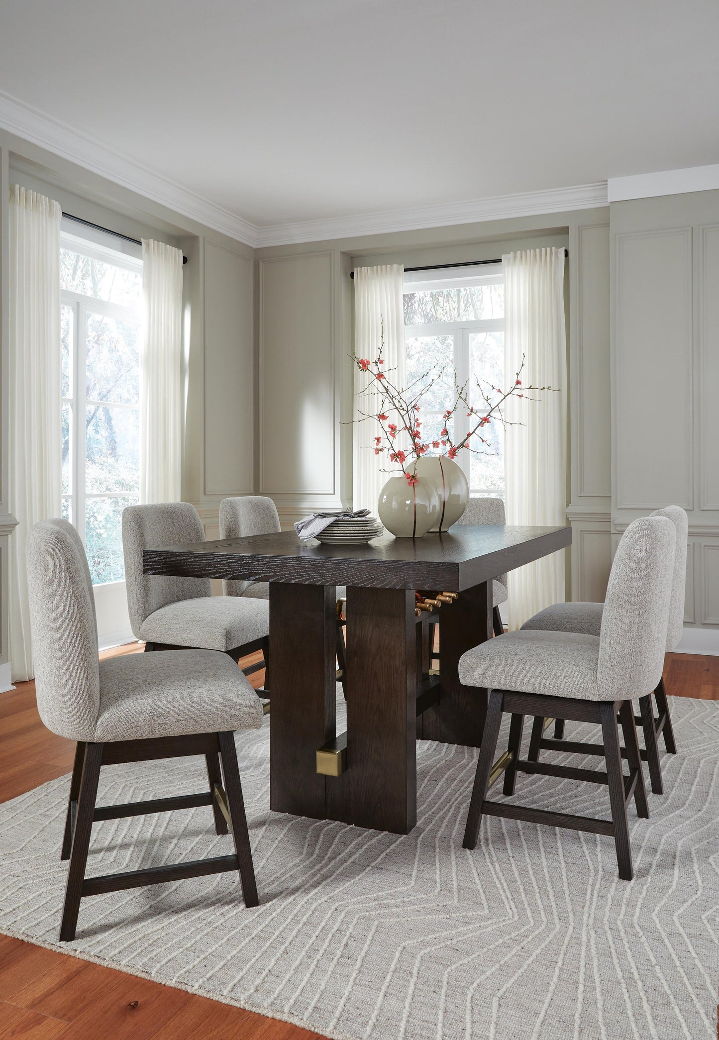 Burkhaus Counter Height Dining Table and 6 Barstools