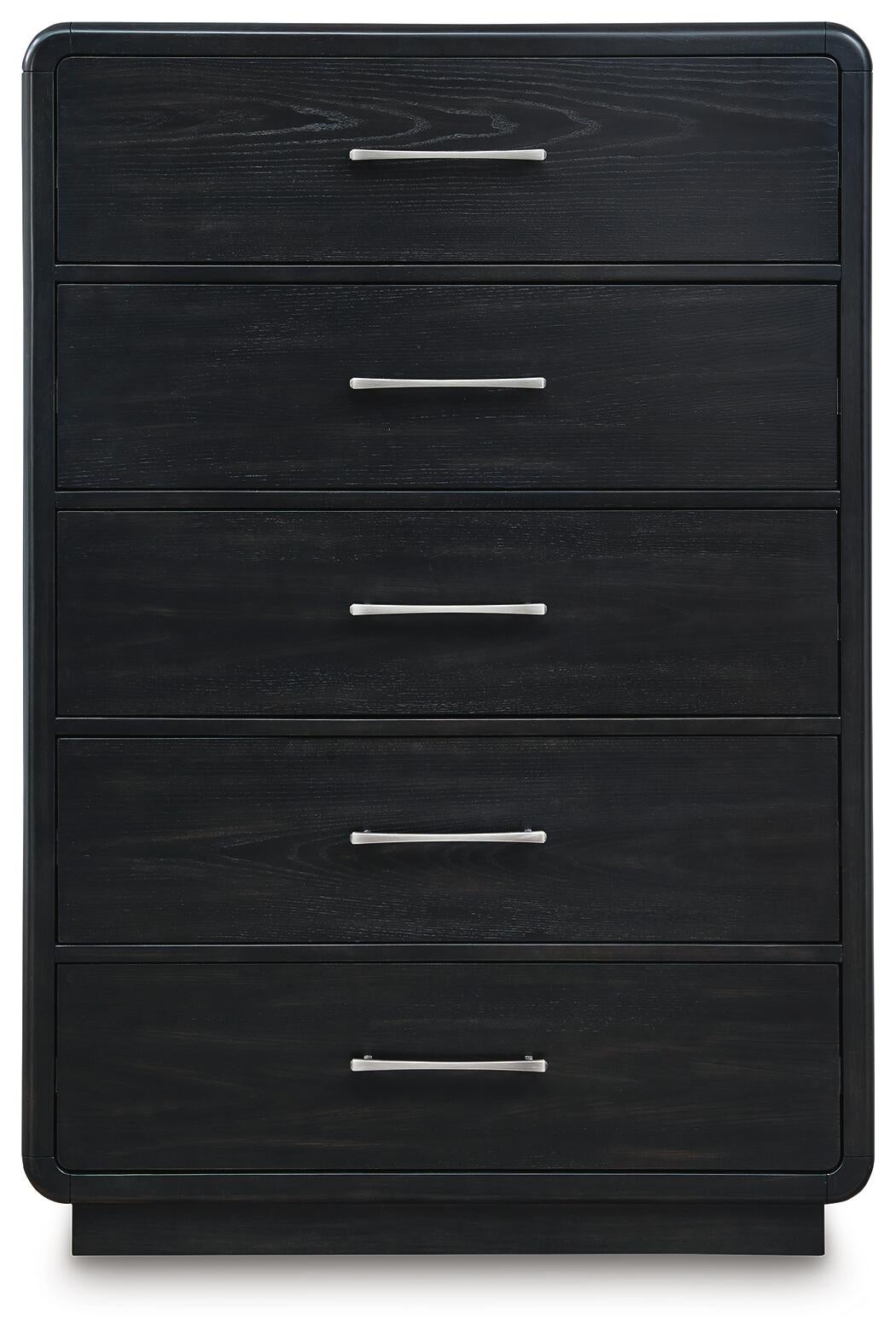 Rowanbeck California King Upholstered Panel Bed, Dresser, Mirror, Chest and Nightstand