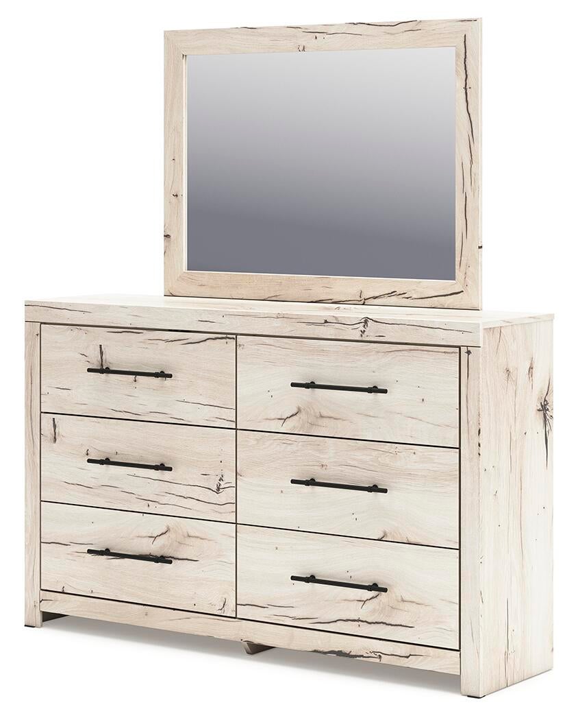 Lawroy King Panel Bed, Dresser, Mirror, Chest and Nightstand