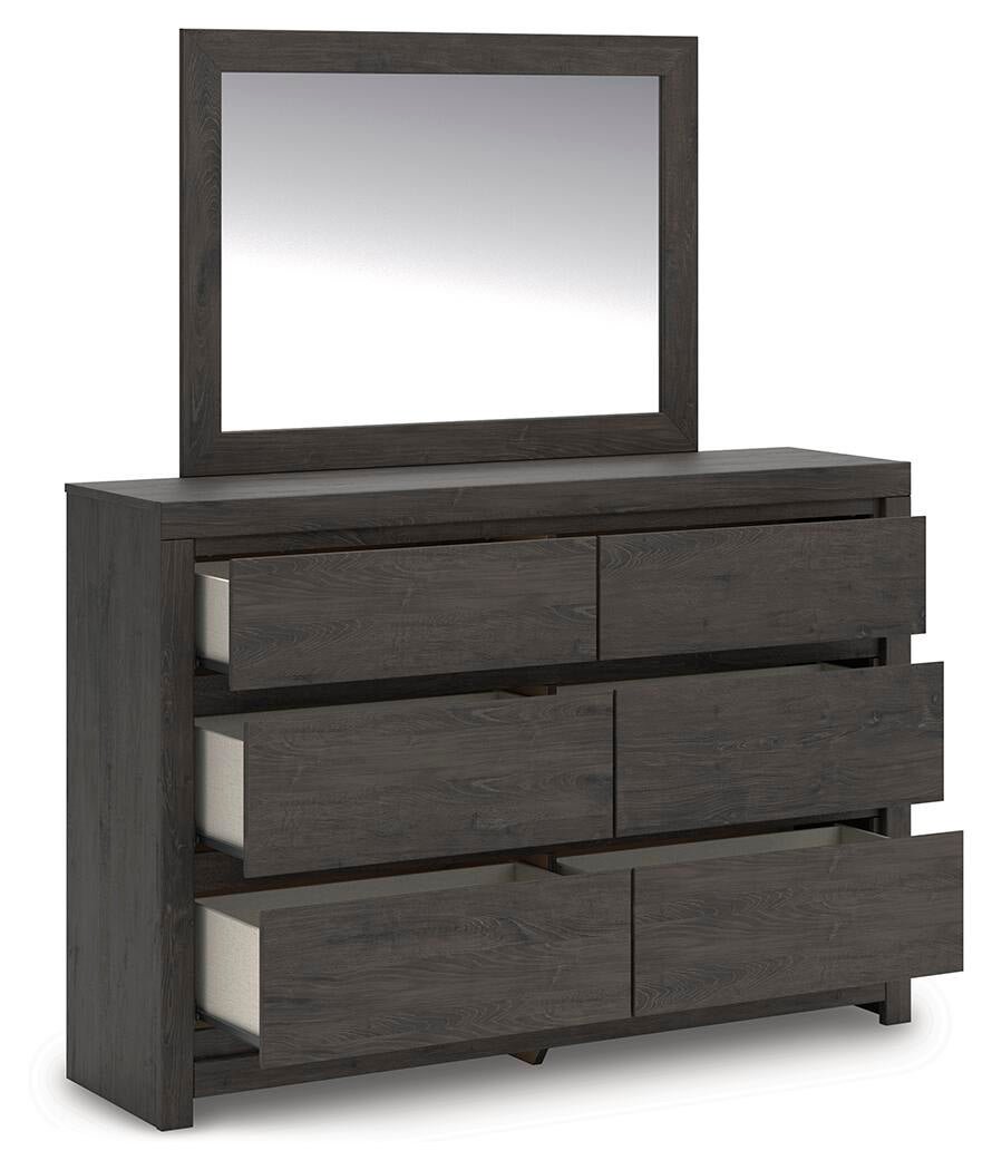 Parlayon Queen Panel Storage Bed, Dresser, Mirror, Chest and Nightstand
