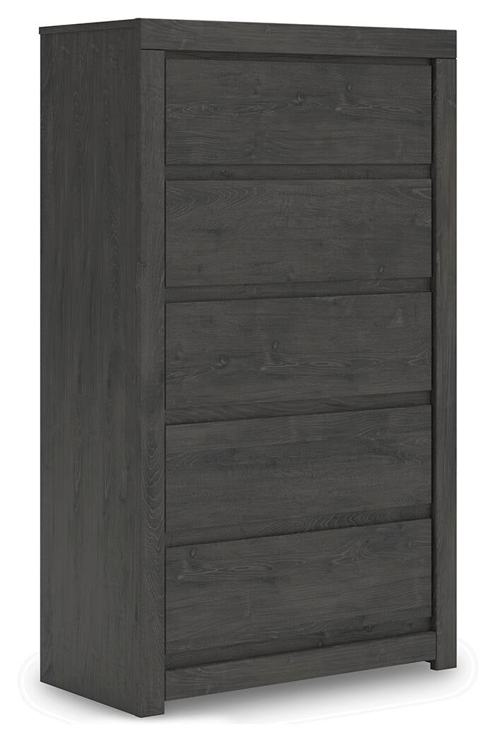 Parlayon Queen Panel Storage Bed, Dresser, Mirror, Chest and Nightstand