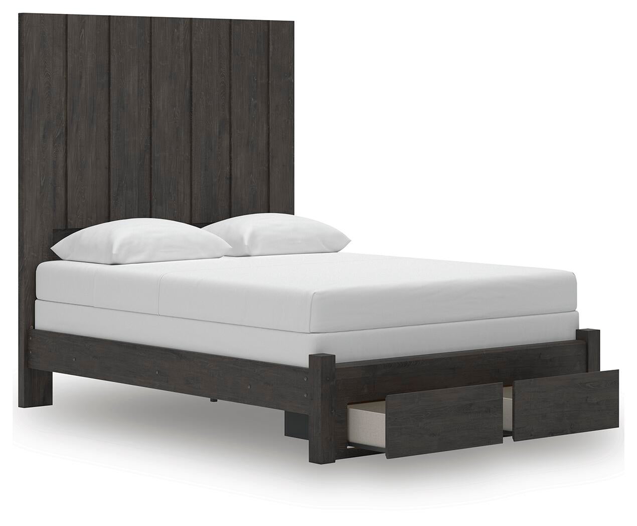 Parlayon Queen Panel Storage Bed, Dresser, Mirror, Chest and Nightstand