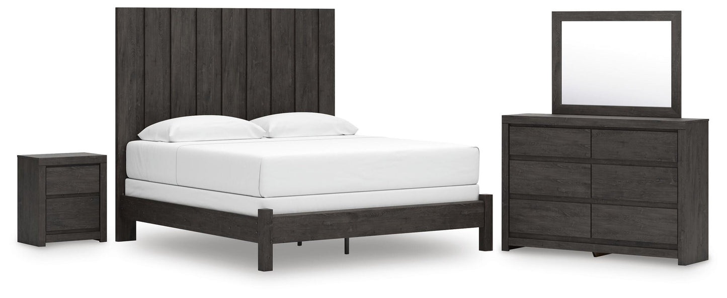 Parlayon King Panel Bed, Dresser, Mirror and Nightstand