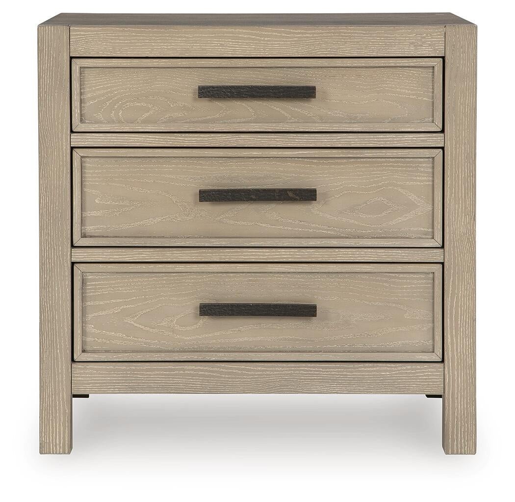 Calmoro King Bookcase Bed with Mirrored Dresser and Nightstand