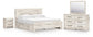 Lawroy King Panel Bed with Storage, Dresser, Mirror and Nightstand