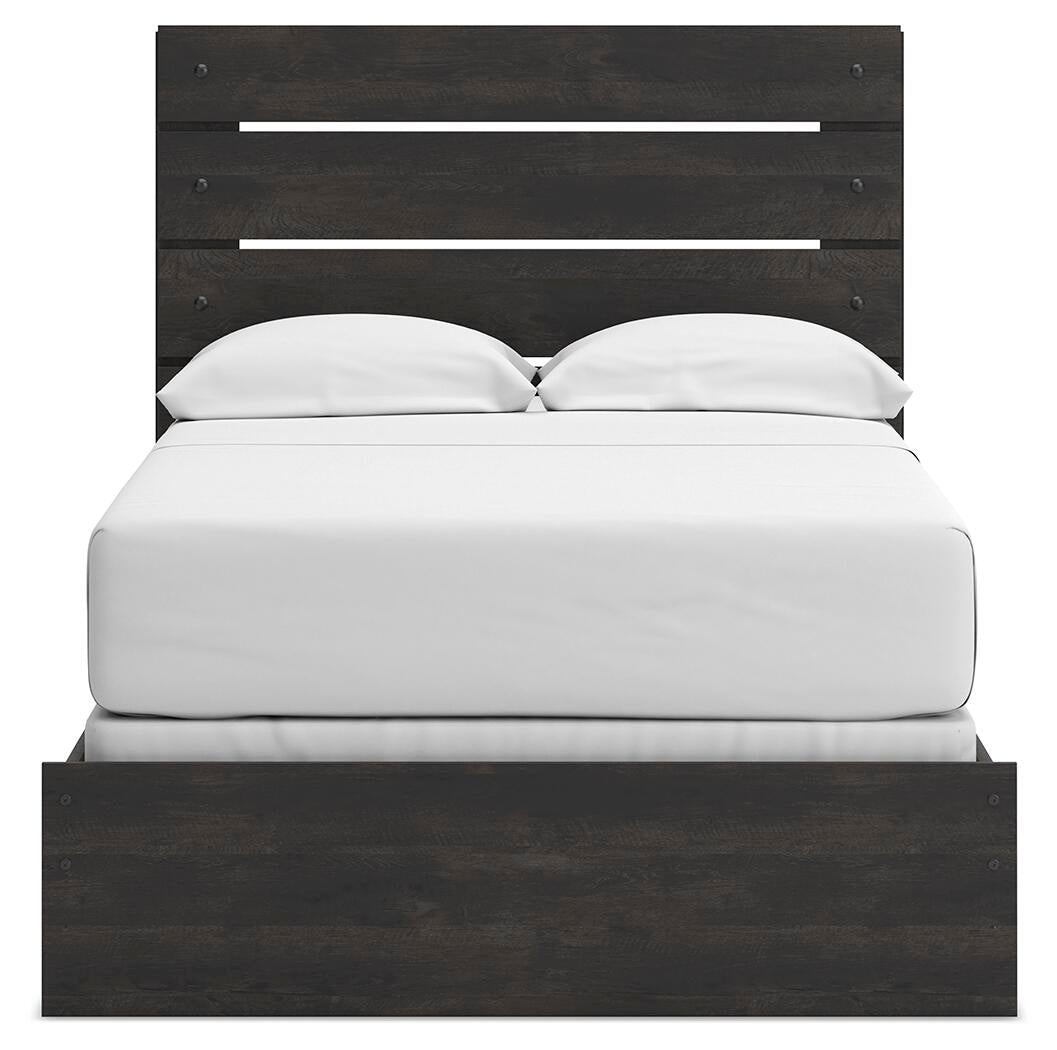 Delmorta Full Panel Bed, Dresser and Mirror