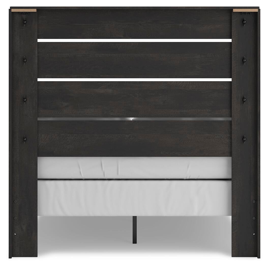 Delmorta Full Panel Bed, Dresser and Mirror